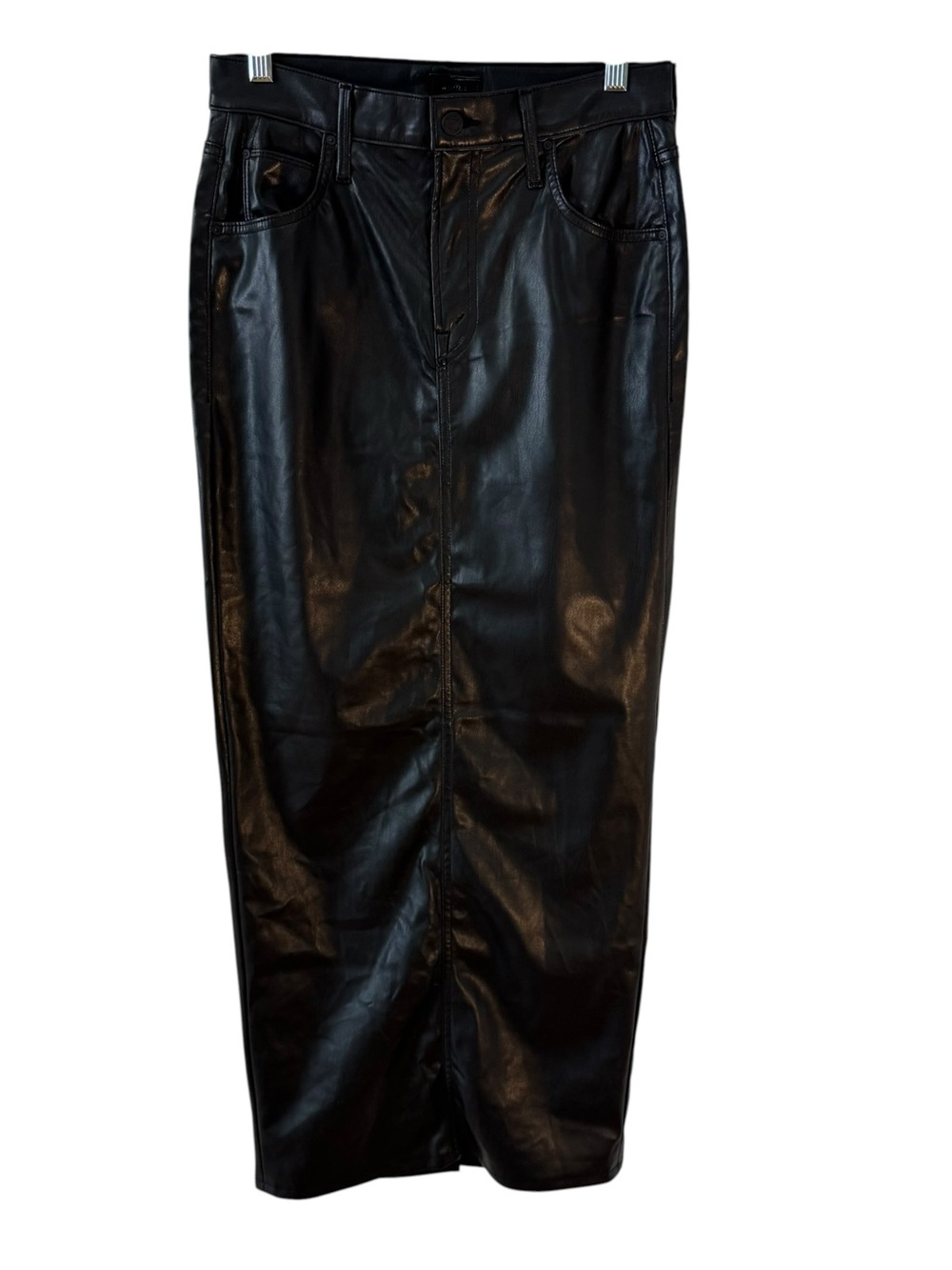 MOTHER The Flagpole Faux Leather Maxi Skirt Black Size 27 - Picture 12 of 13